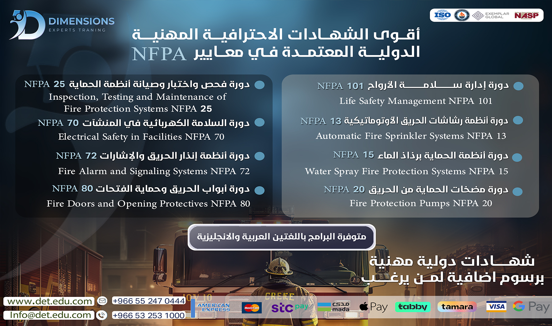 أقوى البرامج الاحترافية في معايير NFPA العالمية - البرنامج الشامل يضع بين يديك كافة اكواد الحماية والسلامة من الحرائق (13 - 15- 20 - 25- 70-72-80-101)