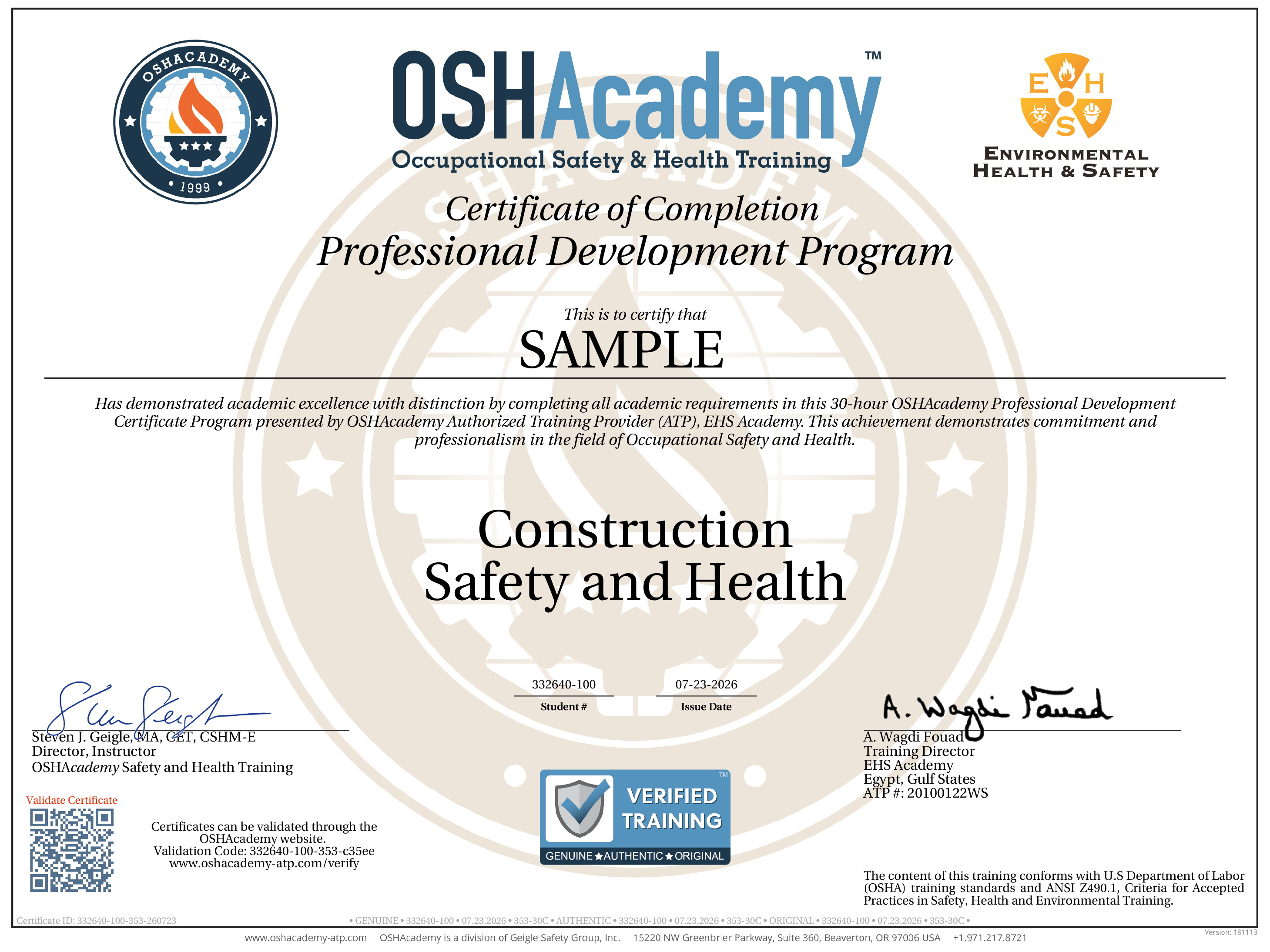 NEBOSH IGC